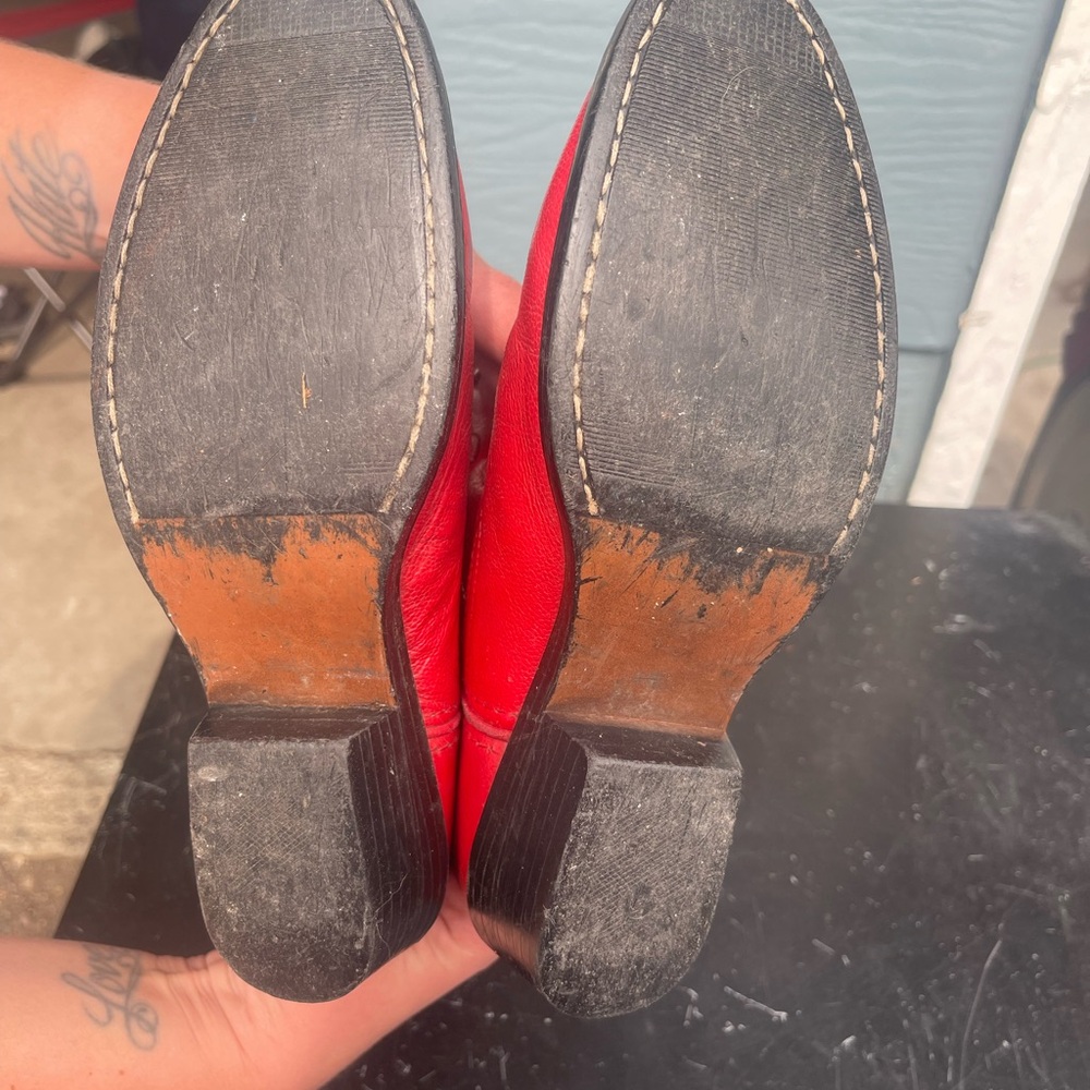 Girls red cow girl boots